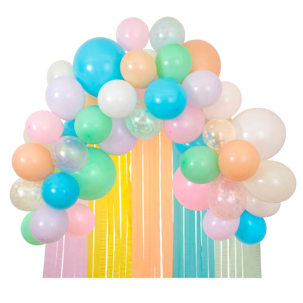 Ghirlanda di palloncini fai da te Arcobaleno, 65 palloncini + nastro  adesivo 031300