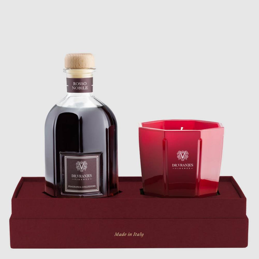 DR-VRANJES FIRENZE-Gift Box Natale Rosso Nobile 250 ml con candela 200 g-GFT0016BYCSE