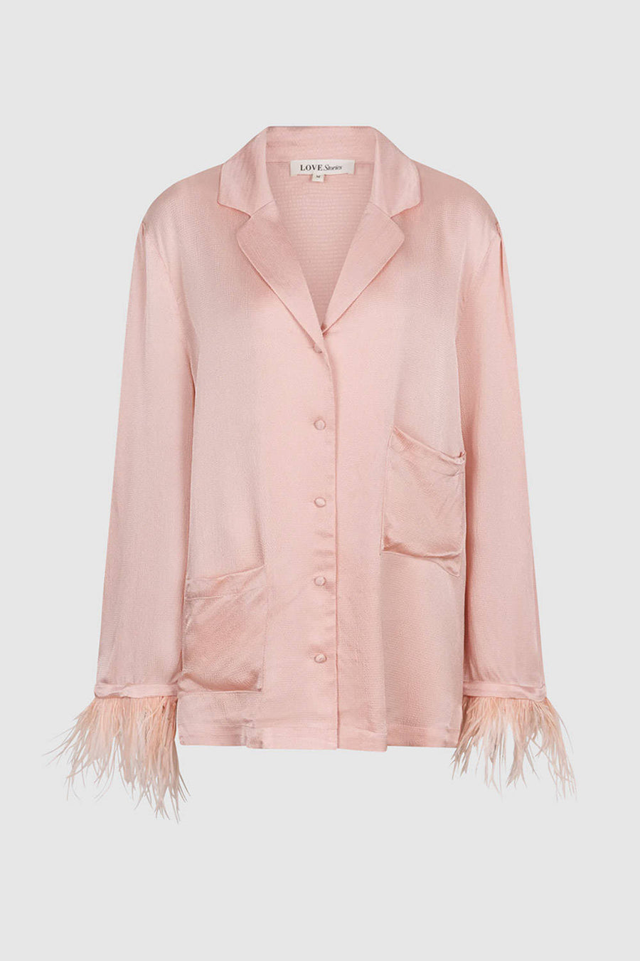 LOVE STORIES-Camicia del pigiama rosa con piume Coral-L2493214403