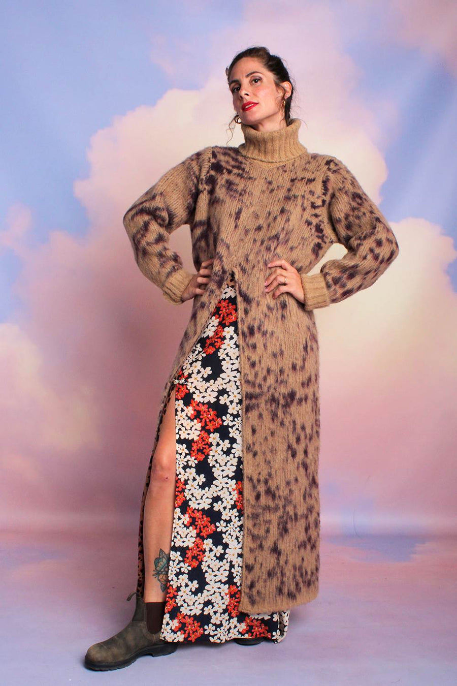 HAYLEY MENZIES-Maxi maglione Big Meow-AW2300909JP