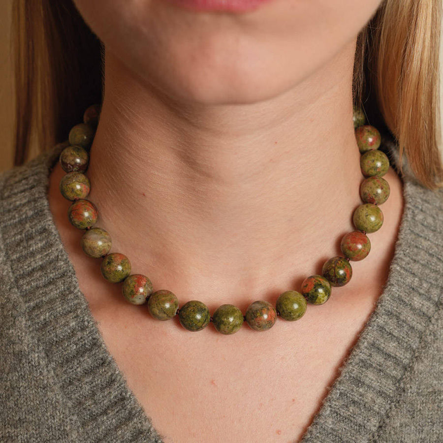 COLLANINE COLORATE-Collana Bold in Unakite-CCBUNAKU