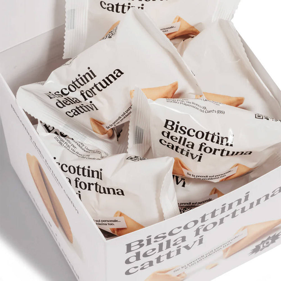 BISCOTTINI DELLA FORTUNA CATTIVI-Box Biscottini della fortuna cattivi - 10 biscottini-BFCBOX10PZ