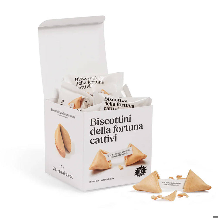 BISCOTTINI DELLA FORTUNA CATTIVI-Box Biscottini della fortuna cattivi - 10 biscottini-BFCBOX10PZ
