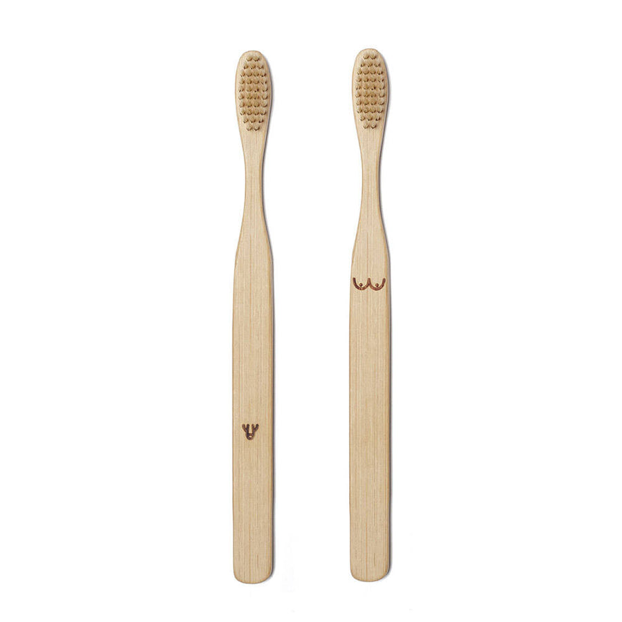 KIKKERLAND-Set spazzolini in bamboo Nudie-KKTB10