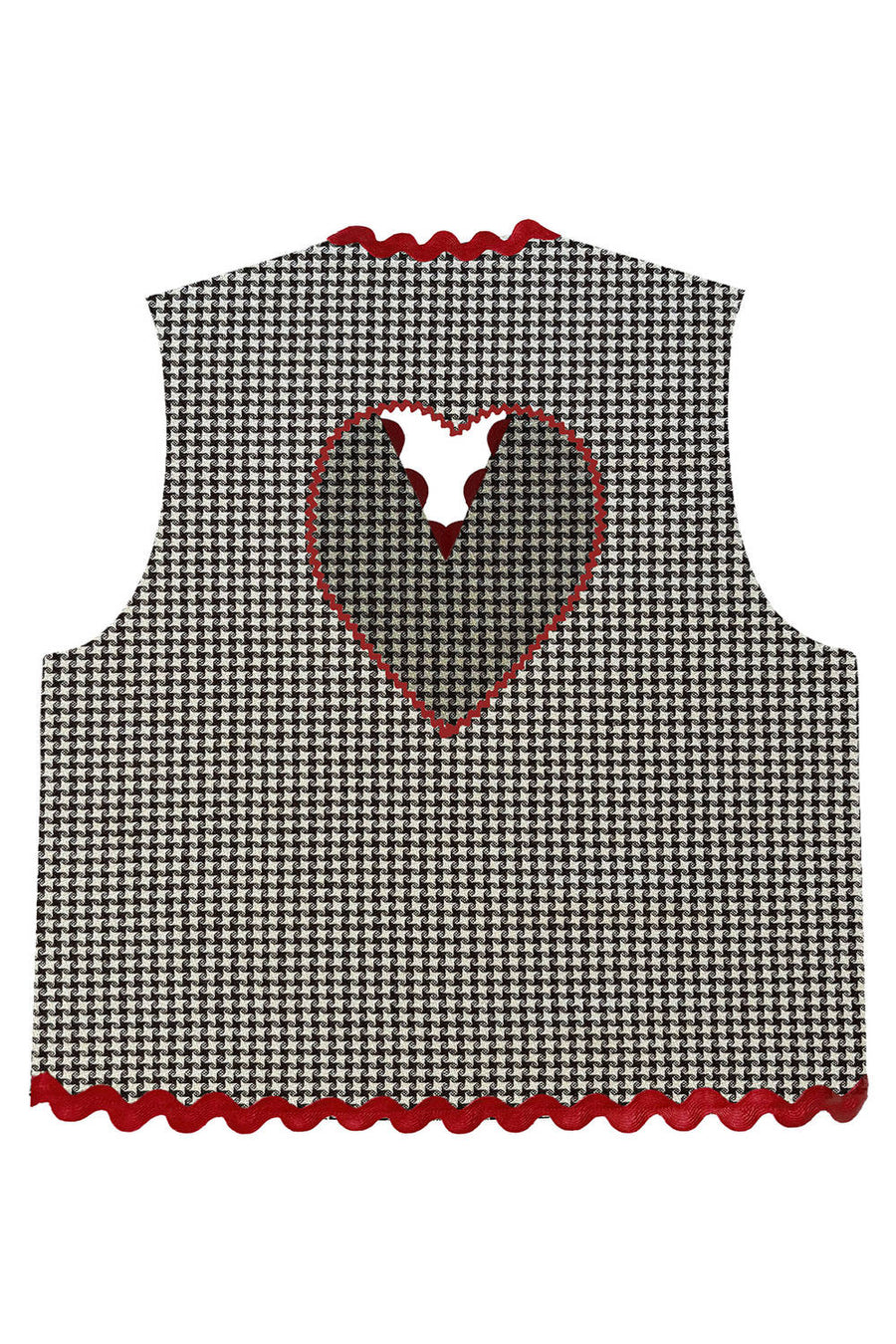 SANTE COUTURE-Gilet cuore pied de poule-LOVEBOWGILET