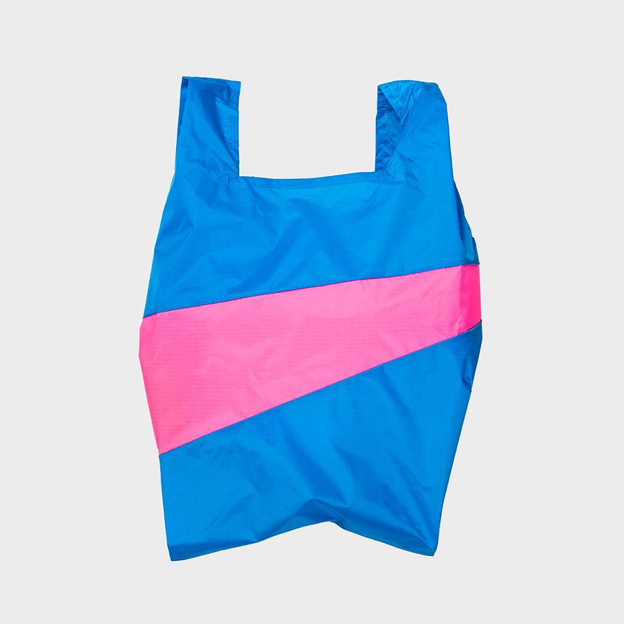 SUSAN BIJL-Shopping Bag Large Wave & Fluo Pink-SBAMPWAVFPIL