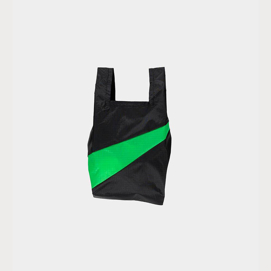 SUSAN BIJL-Shopping Bag S Black & Greenscreen-TNSBSHIBLGRS