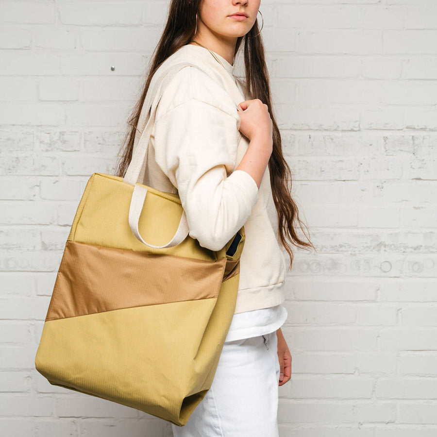 SUSAN BIJL-Tote Bag Medium Moss & Camel-TOREVMOSDUSM