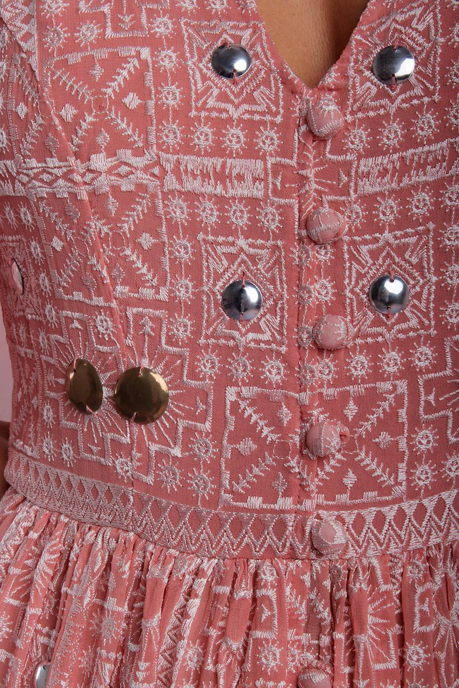 HAYLEY MENZIES-Maxi abito rosa con decorazioni-SS2401040RSE