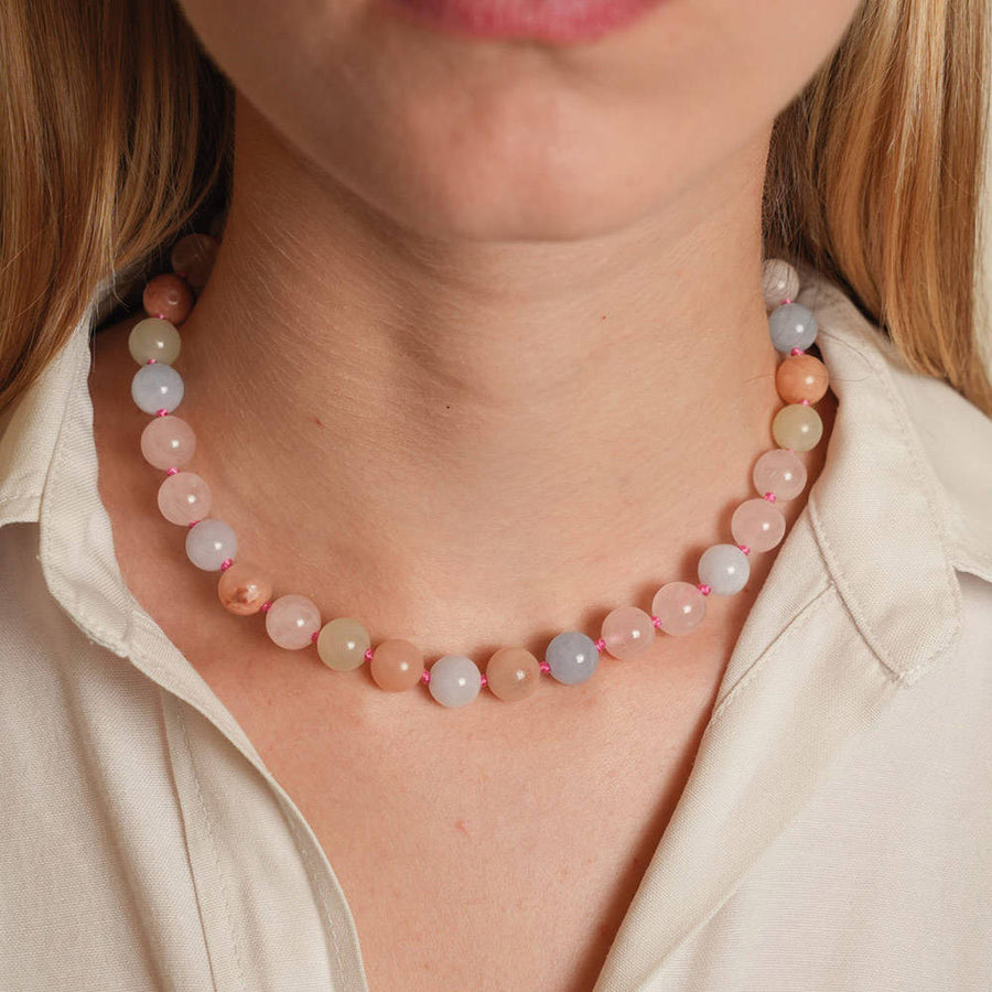 COLLANINE COLORATE-Collana Mini Bold in Morganite-CCBMORGU