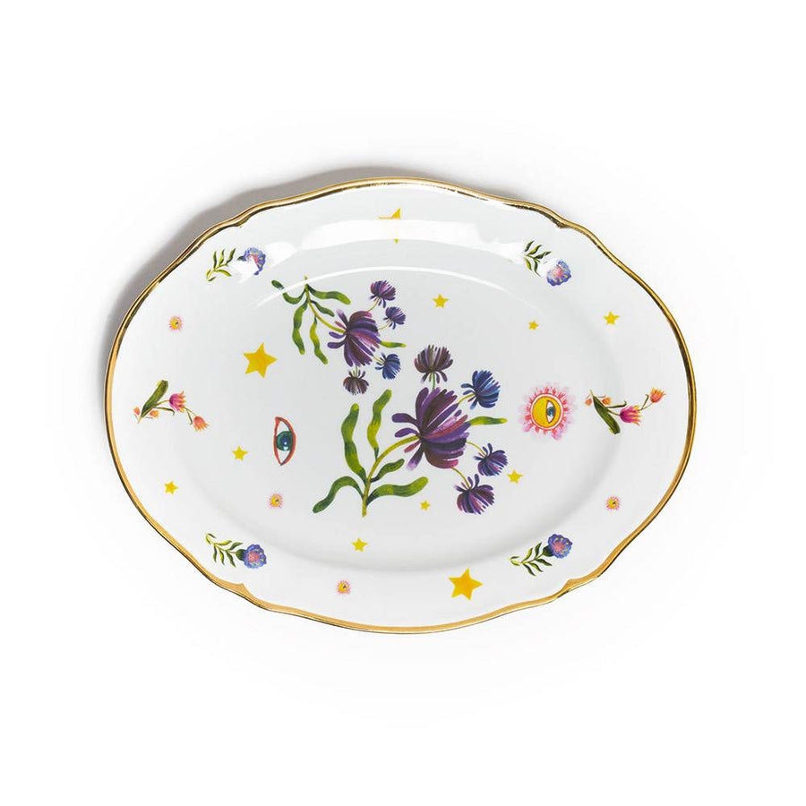 Vassoio ovale fiori e occhi