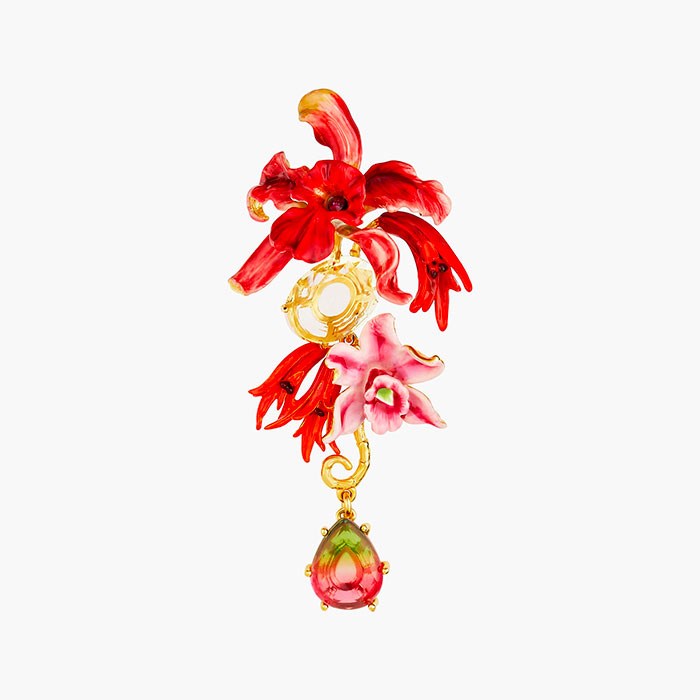LES NEREIDES-Orecchini pendenti orchidea rossa-00C107T/1