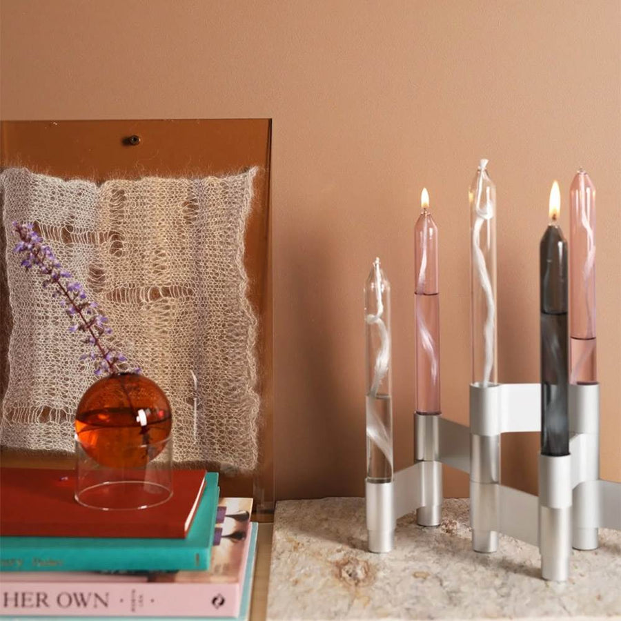 STUDIO ABOUT-Set 2 candele in vetro, a olio-21022